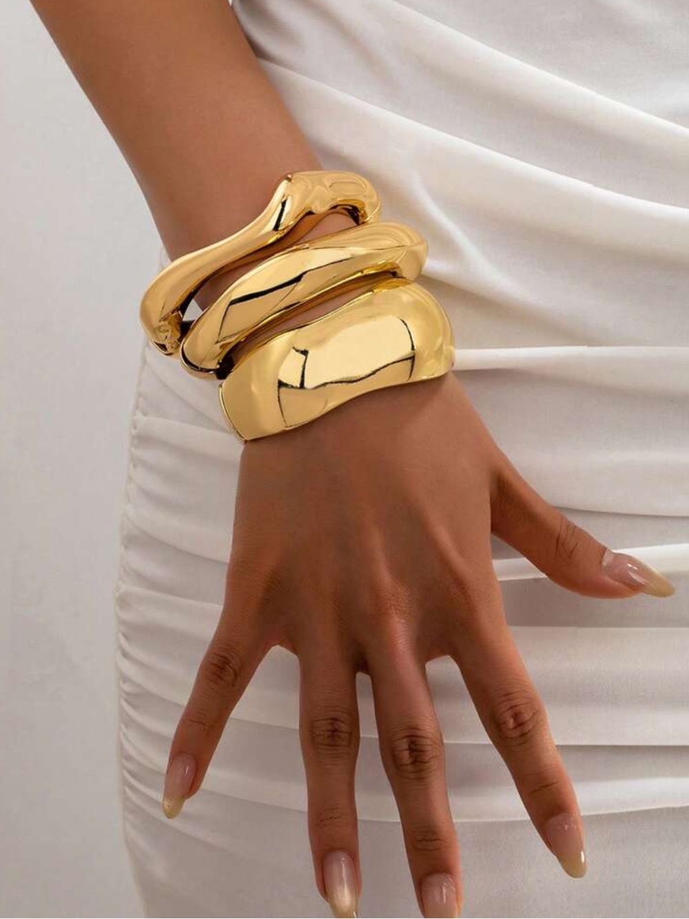 Chunky Gold Bangle Set